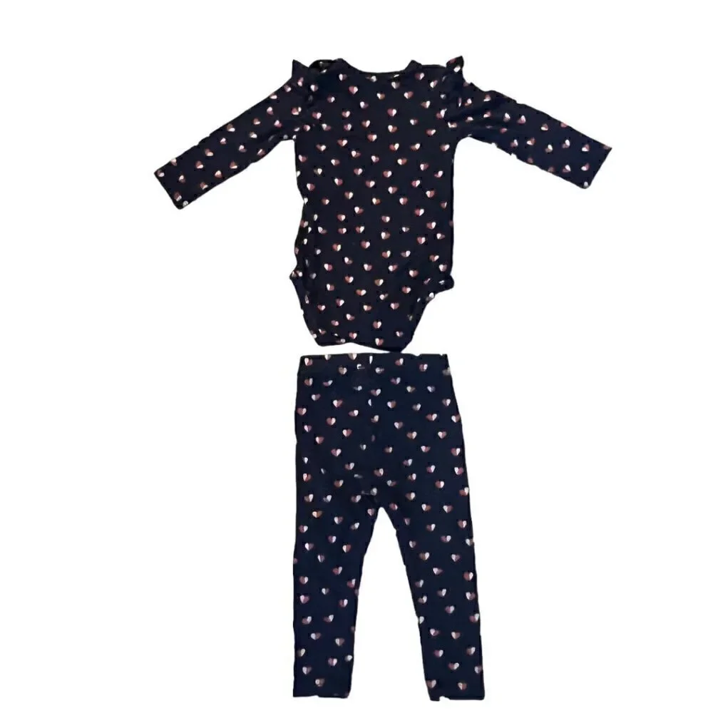 Soft Gallery Fifi Heartly Print Bodysuit &  Paula Leggings Bamboo Size 6 Months